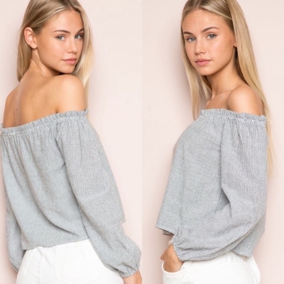 BRANDY Melville‎ Theia Off The Shoulder Striped Top S - Picture 1 of 7